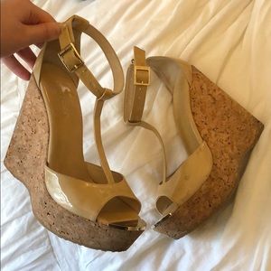 Jimmy Choo Nude Pela Patent Wedge